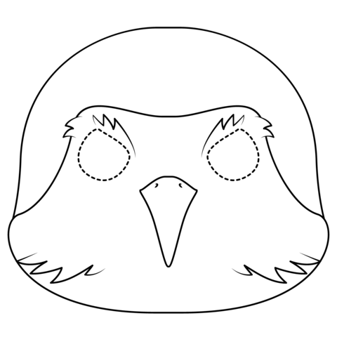 Robin Bird Mask Coloring Page